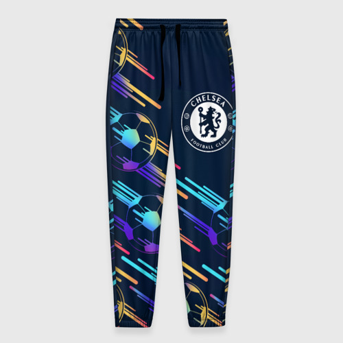 Мужские брюки 3D с принтом Chelsea градиентные мячи, вид спереди #2