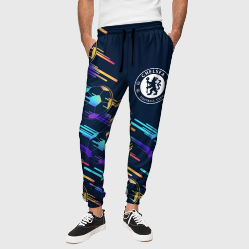 Мужские брюки 3D с принтом Chelsea градиентные мячи, вид сбоку #3