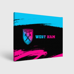 Холст прямоугольный West Ham - neon gradient: надпись и символ