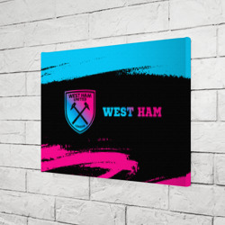 Холст прямоугольный West Ham - neon gradient: надпись и символ - фото 2