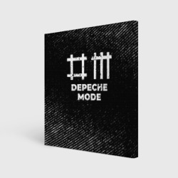 Холст квадратный Depeche Mode с потертостями на темном фоне