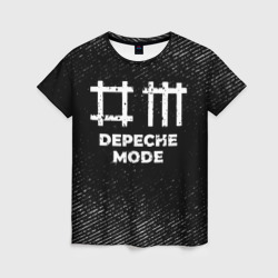 Женская футболка 3D Depeche Mode с потертостями на темном фоне