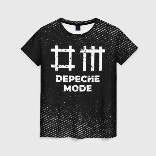 Женская футболка 3D Depeche Mode с потертостями на темном фоне, цвет 3D печать