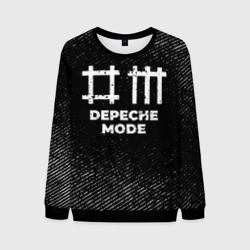 Мужской свитшот 3D Depeche Mode с потертостями на темном фоне