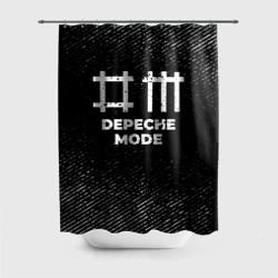 Штора 3D для ванной Depeche Mode с потертостями на темном фоне