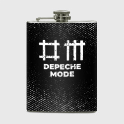 Фляга Depeche Mode с потертостями на темном фоне