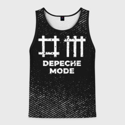 Мужская майка 3D Depeche Mode с потертостями на темном фоне