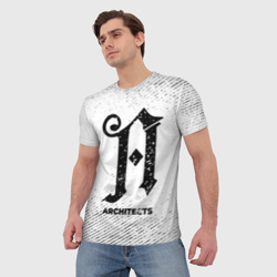 Мужская футболка 3D Architects с потертостями на светлом фоне - фото 2
