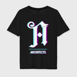 Мужская футболка хлопок Oversize Architects glitch rock