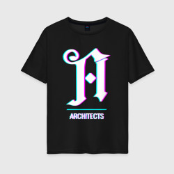 Женская футболка хлопок Oversize Architects glitch rock