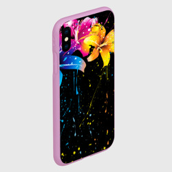 Чехол для iPhone XS Max матовый Цветные лилии - фото 2