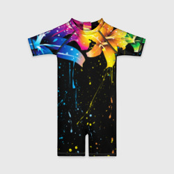 Детский купальный костюм 3D Цветные лилии