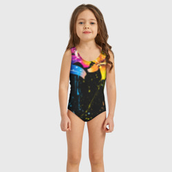 Детский купальник 3D Цветные лилии