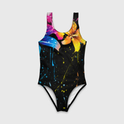 Детский купальник 3D Цветные лилии - фото 2