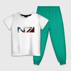 Детская пижама с белой футболкой Mass Effect N7 - Shooter