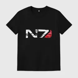 Мужская футболка хлопок Mass Effect N7 - Logotype