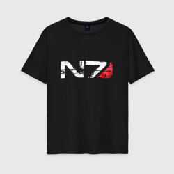 Женская футболка хлопок Oversize Mass Effect N7 - Logotype