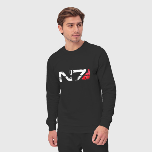 Мужской костюм хлопок Mass Effect N7 - Logotype, цвет черный - фото 5