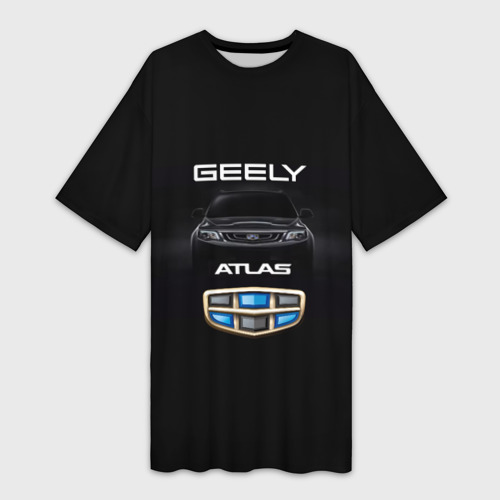 Платье-футболка 3D Geely Атлас, цвет 3D печать