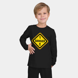 Детская пижама с лонгсливом хлопок Знак - опасно для жизни - фото 2