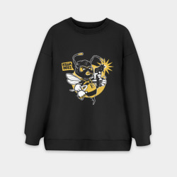 Женский свитшот oversize без начеса хлопок Wu - killa beez