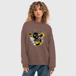 Женский свитшот oversize без начеса хлопок Wu - killa beez - фото 2