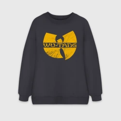 Женский свитшот oversize без начеса хлопок Wu scratches logo