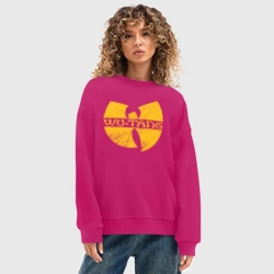 Женский свитшот oversize без начеса хлопок Wu scratches logo - фото 2