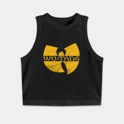 Женская укороченная майка-топ хлопок Wu scratches logo