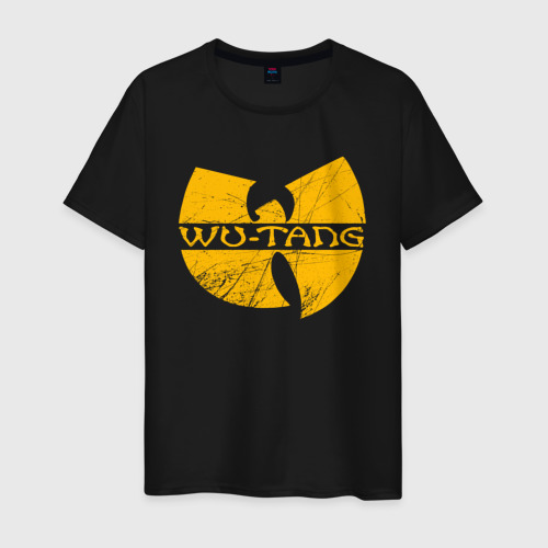 Мужская футболка хлопок Wu scratches logo, цвет черный