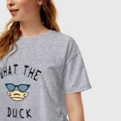 Женская футболка хлопок Oversize What the duck - фото 2