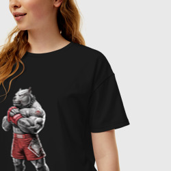 Женская футболка хлопок Oversize Питбуль - Смешанные единоборства - MMA - фото 2