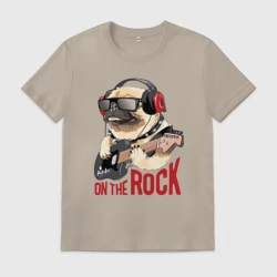 Мужская футболка хлопок Крутой мрпс играет на гитаре