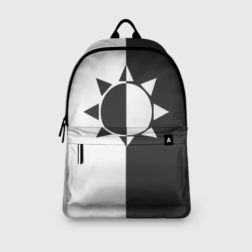 Рюкзак 3D с принтом Черно-белое солнце, вид сбоку #3