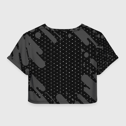 Женская футболка Crop-top 3D A Silent Voice glitch на темном фоне, цвет 3D печать - фото 2