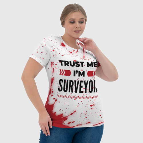 Женская футболка 3D с принтом Trust me I'm surveyor white, фото #4