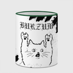 Кружка с полной запечаткой Burzum рок кот на светлом фоне - фото 2