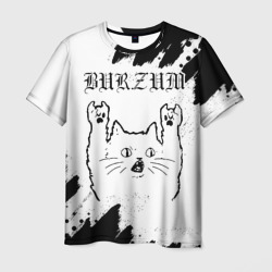 Burzum рок кот на светлом фоне – Мужская футболка 3D с принтом купить со скидкой в -26%