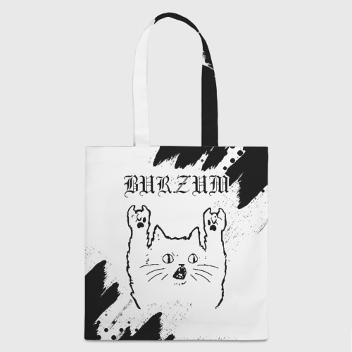 Шоппер 3D Burzum рок кот на светлом фоне