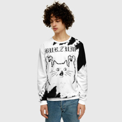 Мужской свитшот 3D Burzum рок кот на светлом фоне - фото 2