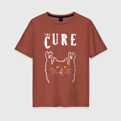 Женская футболка хлопок Oversize The Cure rock cat