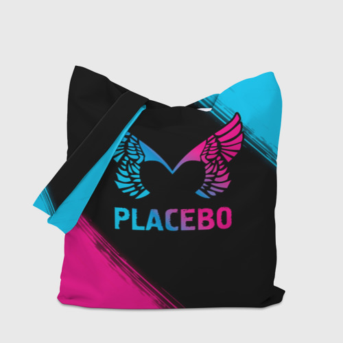 Шоппер 3D с принтом Placebo - neon gradient, вид сбоку #3