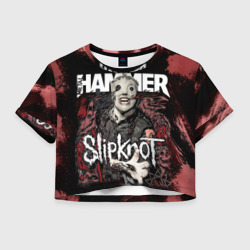 Женская футболка Crop-top 3D Slipknot Hammer