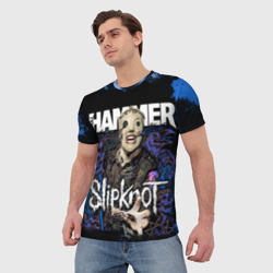 Мужская футболка 3D Slipknot hammer blue - фото 2