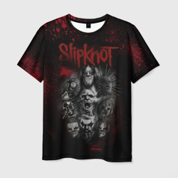 Мужская футболка 3D Slipknot dark   red