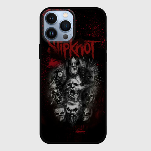 Чехол для iPhone 13 Pro Max с принтом Slipknot dark red, вид спереди #2