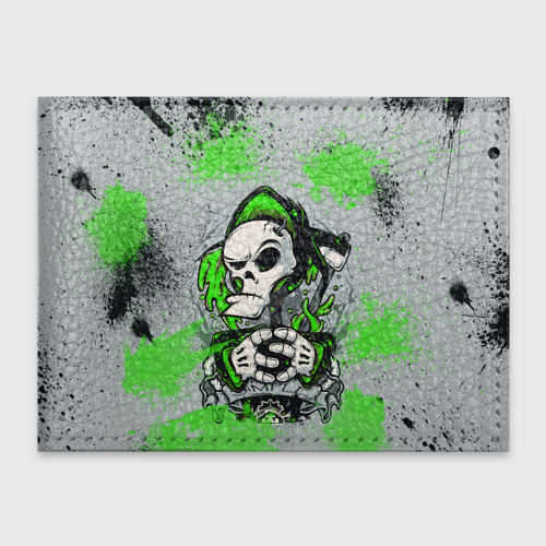 Обложка для студенческого билета Slipknot скелет green, цвет черный