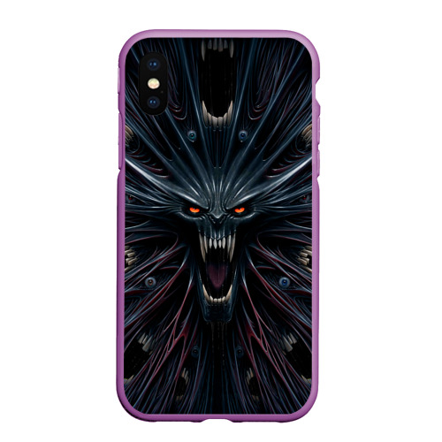 Чехол для iPhone XS Max матовый Scream alien monster, цвет фиолетовый