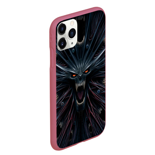 Чехол для iPhone 11 Pro Max матовый с принтом Scream alien monster, вид сбоку #3