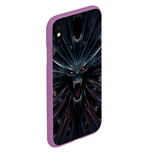 Чехол для iPhone XS Max матовый Scream alien monster, цвет фиолетовый - фото 3